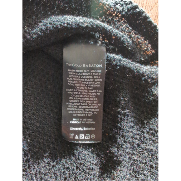 The Group Babaton Black Rayon Open Knit Dolman Sleeve Top Womens S Beach Sheer - Picture 6 of 8